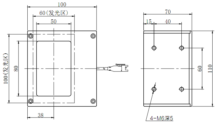 同轴光源 COL100X60