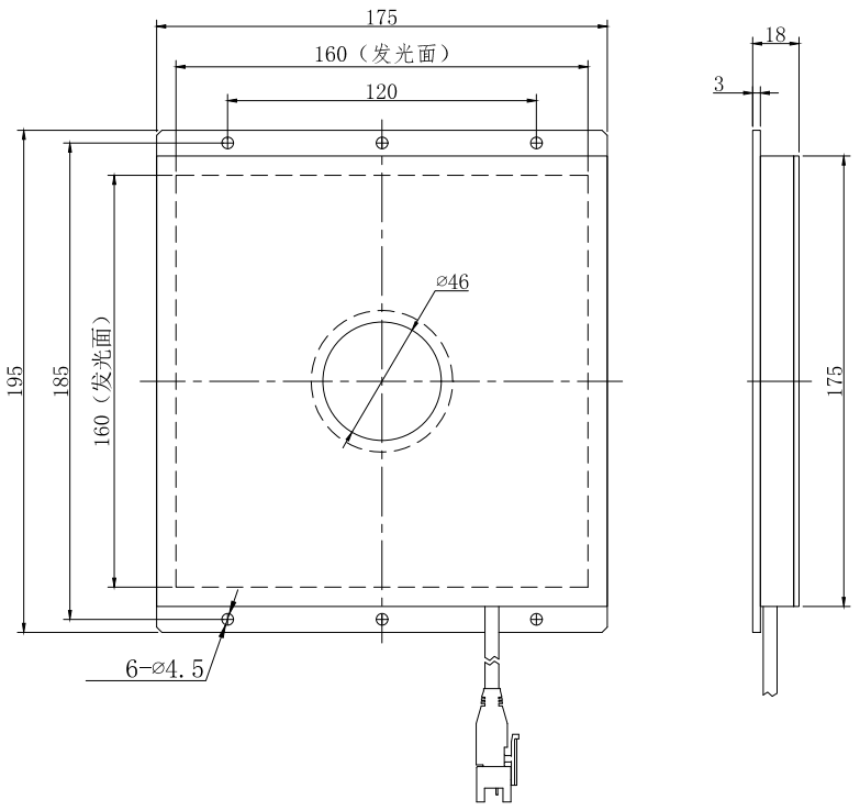 开孔背光源 KFL160-160